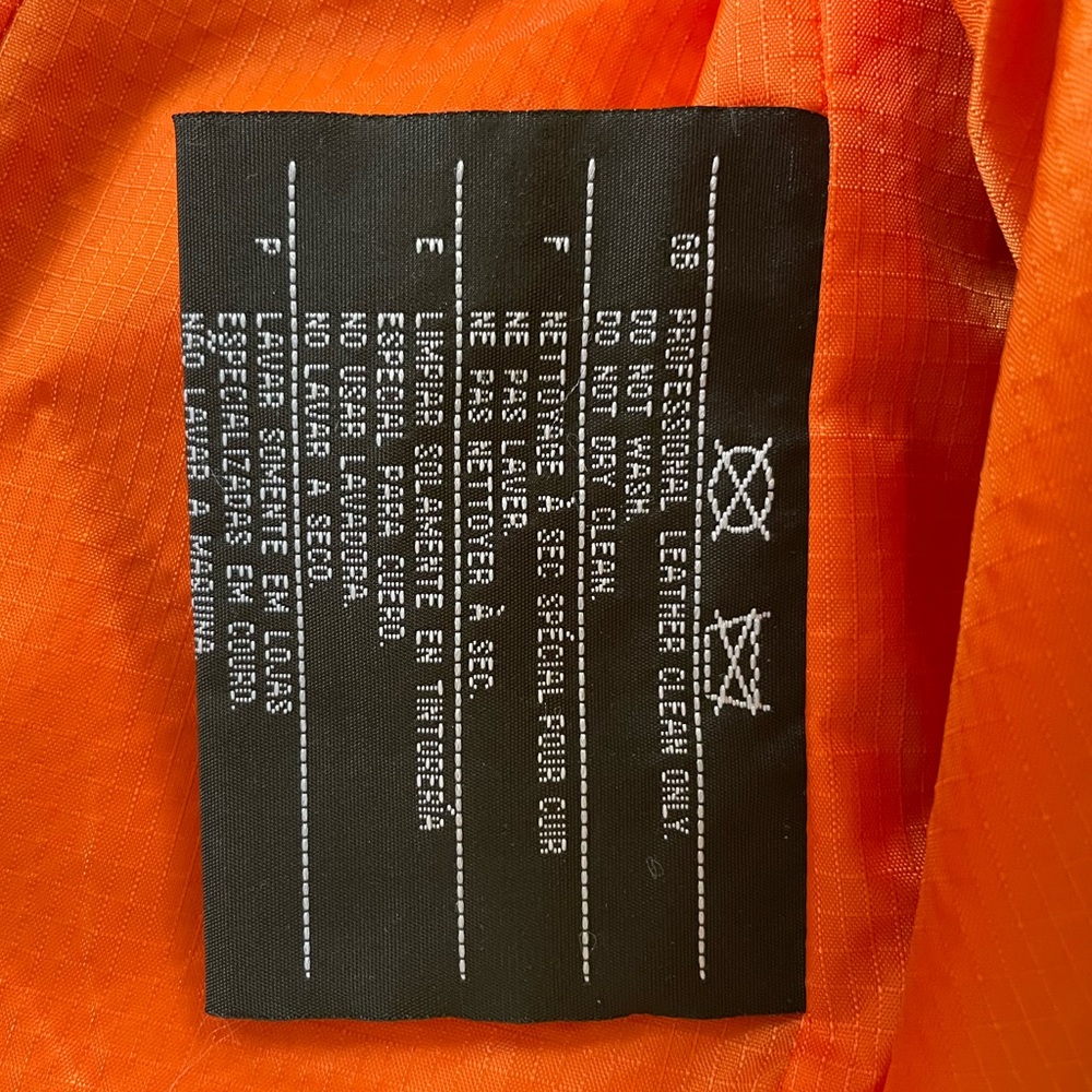 Harley Davison Orange / Blue / Cream leather jacket - Picture 11 of 16